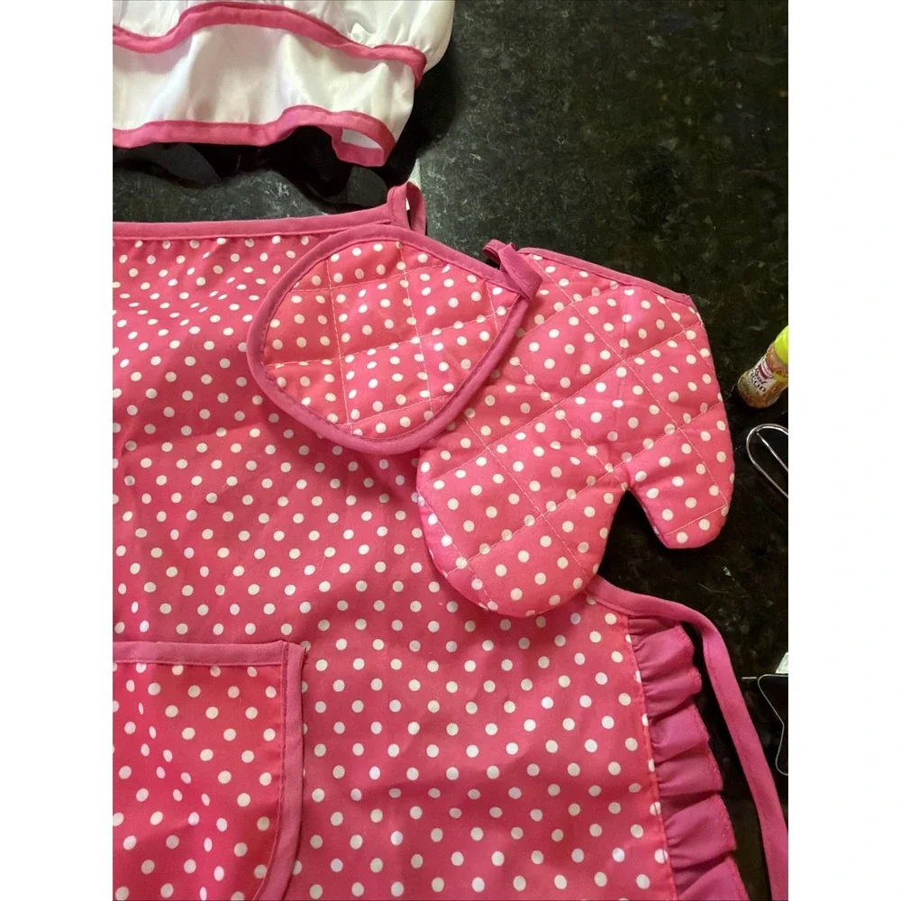 18 In Doll Baking Apron Jacket Accessories Kitchen w/‎ Girls Apron And Chefs Hat
